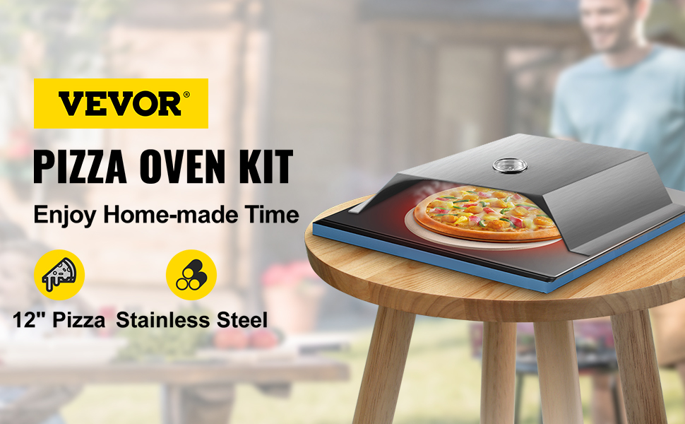 VEVOR Pizza Oven Kit, Stainless Steel Grill Pizza Oven, Pizza Maker Kit for  Most 22 Charcoal Grilll, Grill Pizza Oven Kit Including Pizza Chamber, 13  Round Pizza Stone, 10 x 11.8 inch